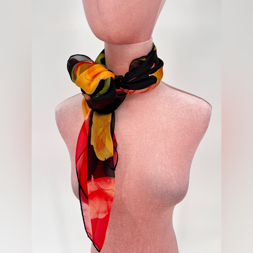 EUC Christian Fischbacher Floral Scarf - Picture 4 of 8